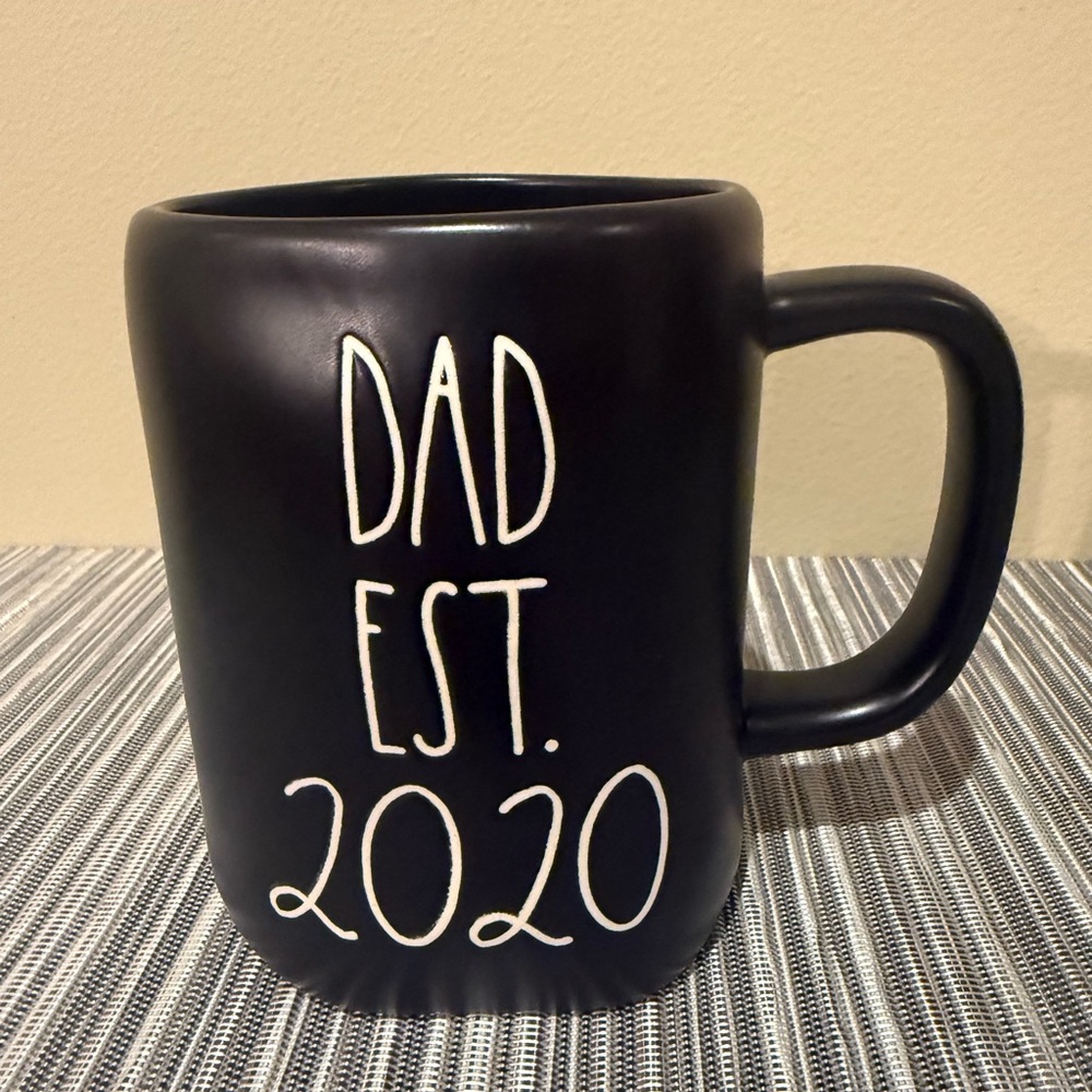 Rae Dunn Mug Dad EST 2020 Cup Coffee Black